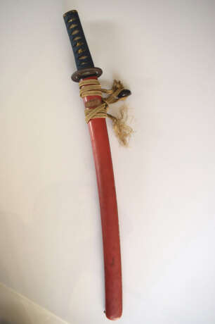 Wakizashi in Saya mit roter Lackfassung - Foto 2