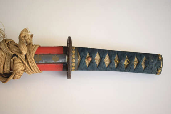 Wakizashi in Saya mit roter Lackfassung - Foto 6