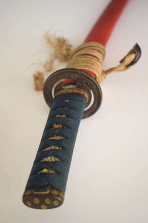 Wakizashi in Saya mit roter Lackfassung - Foto 7