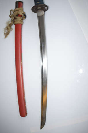 Wakizashi in Saya mit roter Lackfassung - Foto 11