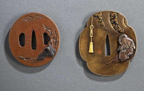 Zwei tsuba aus Weichmetall - photo 1