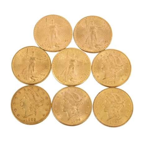 USA/GOLD - 8 x 20 Dollars, bestehend aus: - Foto 1
