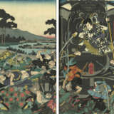 Seltenes Ukiyo-e Album mit 132 Blättern zu den Helden des Taiheiki und Kriegern (musha e) - photo 14