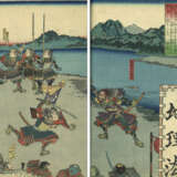 Seltenes Ukiyo-e Album mit 132 Blättern zu den Helden des Taiheiki und Kriegern (musha e) - Foto 15