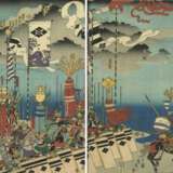 Seltenes Ukiyo-e Album mit 132 Blättern zu den Helden des Taiheiki und Kriegern (musha e) - Foto 18