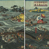 Seltenes Ukiyo-e Album mit 132 Blättern zu den Helden des Taiheiki und Kriegern (musha e) - Foto 20