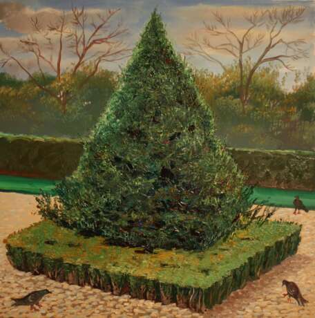 “Flowerbed. Paris” Classicism Landscape painting 2009 - photo 1