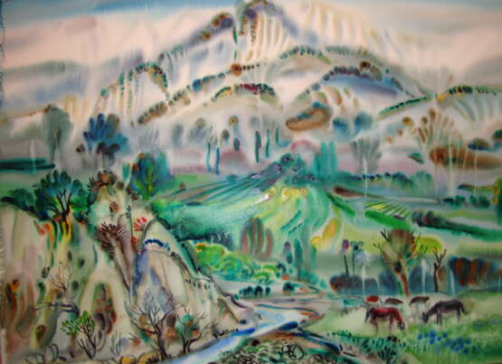 “Oguz mountain” Romanticism Landscape painting 2011 - photo 1
