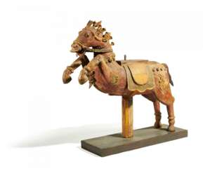 Seltenes Sapparam-Pferd als Göttersitz für Aiyanar