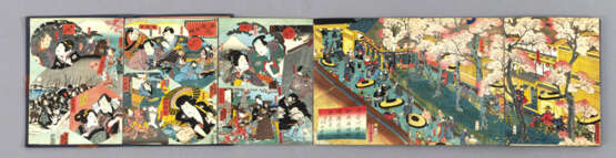 Album mit Krepppapierdrucken von Kunisada II., Sadahide und anderen - Foto 2