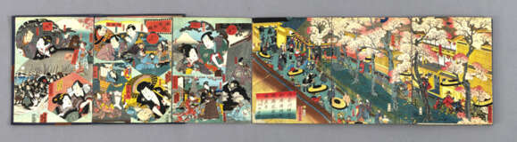 Album mit Krepppapierdrucken von Kunisada II., Sadahide und anderen - photo 3