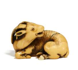 Netsuke: Liegender Shika Hirsch