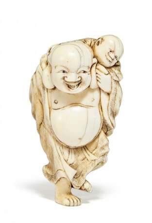 Netsuke: Hotei mit Karako - Foto 1