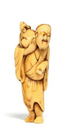 Netsuke: Chinese mit Ratte - Foto 1