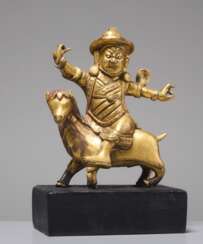 FIRE-GILT BRONZE OF THE DAMCAN ON GOAT