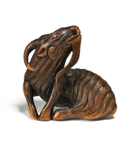 Netsuke: Liegender Ziegenbock - photo 1