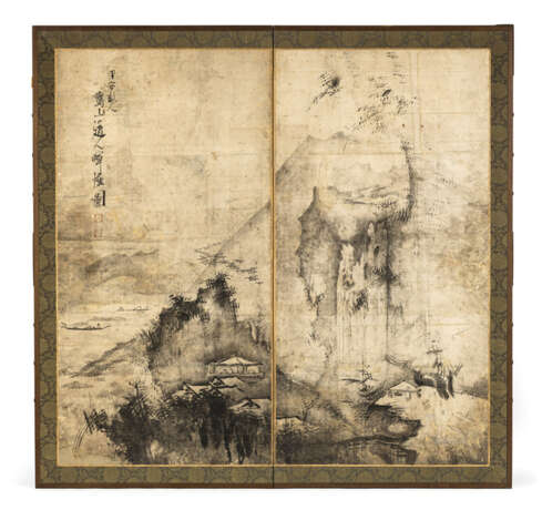 Zweiteiliger Faltschirm (Byobu) nach Soga Shôhaku (1730-1781) - Foto 1