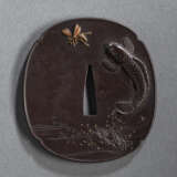 Mokkô-förmiges tsuba aus Eisen, Japan, Meiji-Periode - Foto 1