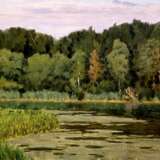 Вечер на озере Сухинин Афанасий Евстафьевич Karton Öl Realismus des 20. Jahrhunderts Landschaftsmalerei Russland 2001 - Foto 1
