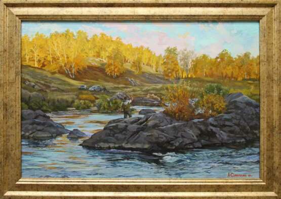 Painting “Fishing on the Iset river”, Canvas, Oil paint, Realist, Landscape painting, Russia, 2019 - photo 2