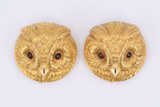 Two Brooches with Owl Faces - photo 3