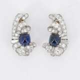 Diamond-Sapphire-Ear Clips - photo 2