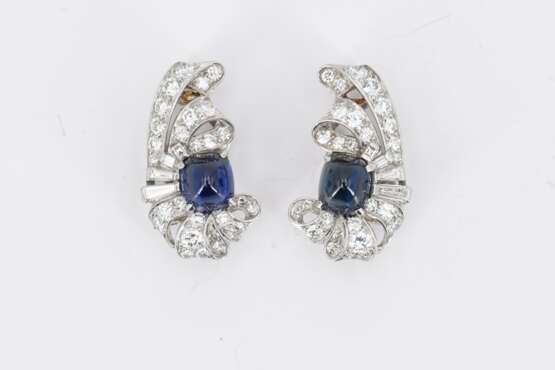 Diamond-Sapphire-Ear Clips - photo 2