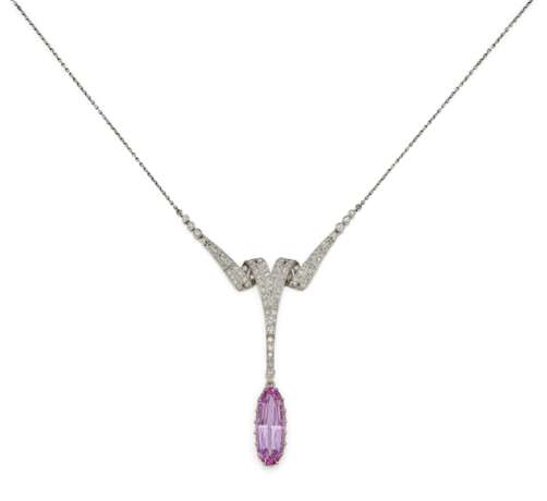 Topaz-Diamond-Necklace - фото 1