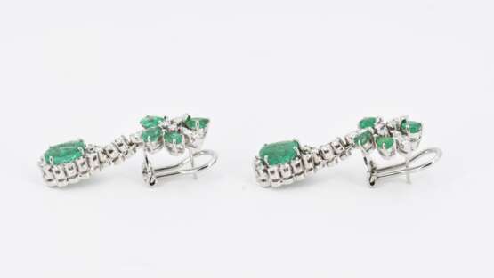 Emerald-Diamond-Set: 2 Necklaces, Bracelet, Ear Jewellery and 2 Rings - Foto 18