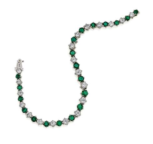 Emerald-Diamond-Tennis-Bracelet - Foto 3