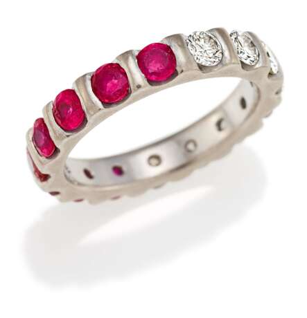 Ruby-Diamond-Memory-Ring - photo 1