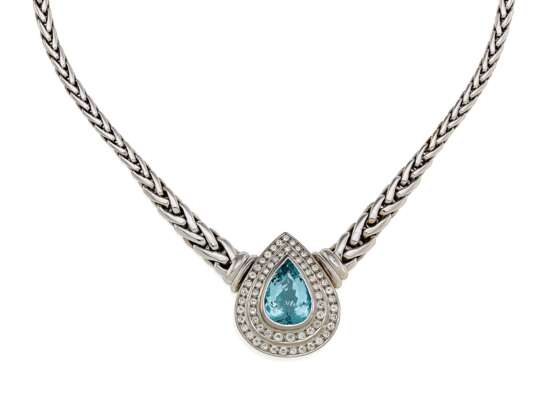 Aquamarine-Diamond-Necklace - фото 1