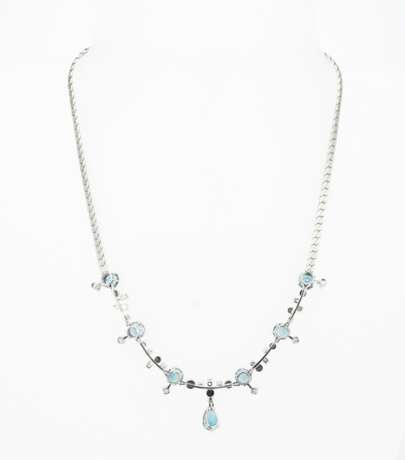 Zircon-Diamond-Moonstone-Set: Necklace and Ring - Foto 5