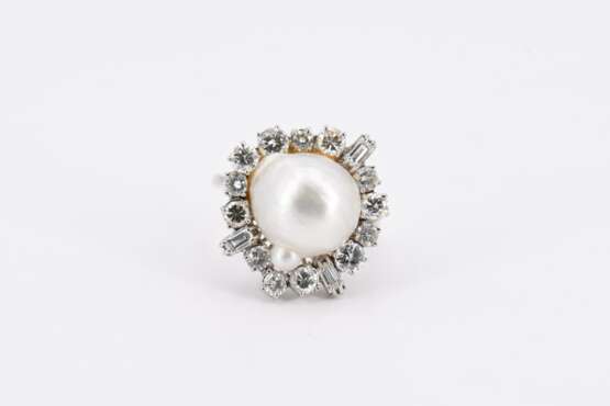 Pearl-Diamond-Set: Ring and Ear Stud Clips - фото 2