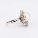 Pearl-Diamond-Set: Ring and Ear Stud Clips - Foto 5