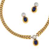 Sapphire-Diamond-Set: Necklace and Ear Studs - photo 1