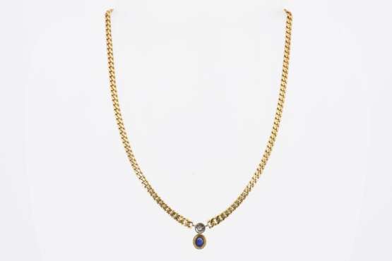 Sapphire-Diamond-Set: Necklace and Ear Studs - Foto 7