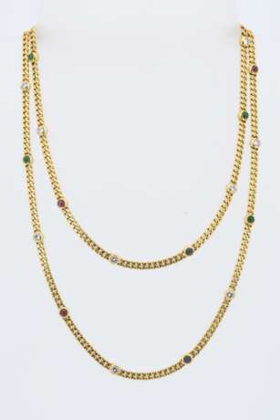 Gemstone-Diamond-Curb Necklace - фото 2