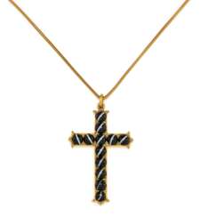 Cross Pendant with Stripe Onyx