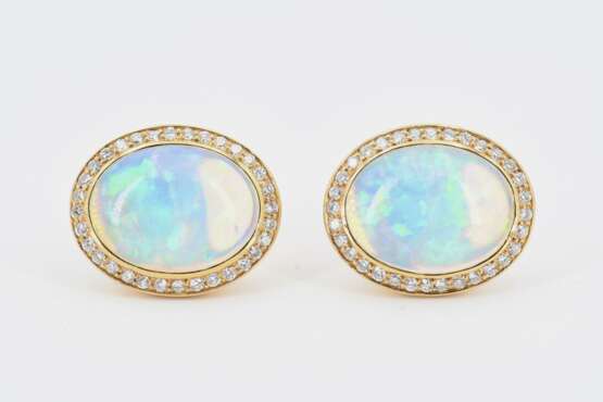 Opal-Diamond-Ear Studs - photo 2