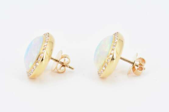 Opal-Diamond-Ear Studs - фото 3