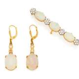Opal-Diamond-Set: Brooch and Ear Pendants - фото 1