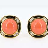 Coral-Onyx-Ear Clips - photo 2