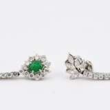 Emerald-Diamond-Ear Clip Pendants - photo 2