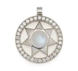 Moon Stone-Diamond-Pendant-Necklace