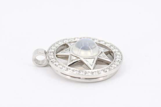 Moon Stone-Diamond-Pendant-Necklace - photo 2