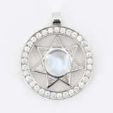 Moon Stone-Diamond-Pendant-Necklace - Foto 3