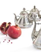 Oriental style silver coffee and tea set