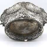 Pair of magnificent large silver bowls with garlands and birds of paradise - Foto 2