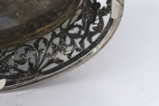 Pair of magnificent large silver bowls with garlands and birds of paradise - Foto 3